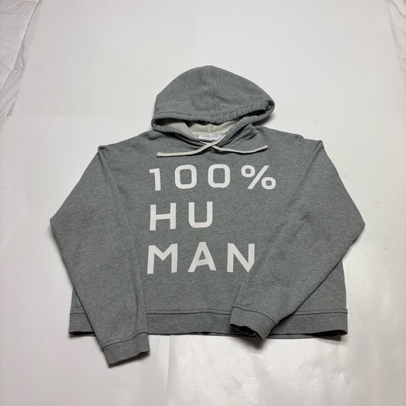 Everlane women’s grey 100% human cropped hooded sweatshirt size small - Picture 3 of 8